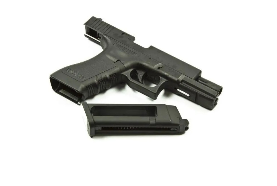 Пистолет страйкбольный KJW Glock 17 с резьбой, KP-17-TBC.CO2-BK