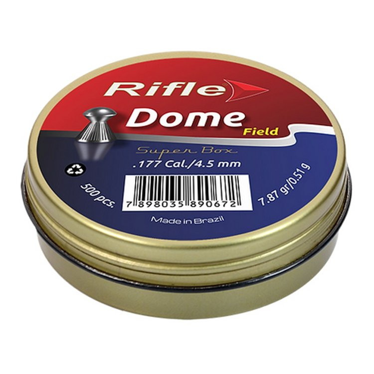 Пули пневматические RIFLE Field Series Dome 4,5 мм. 0,51 грамм (500 шт. в банке)