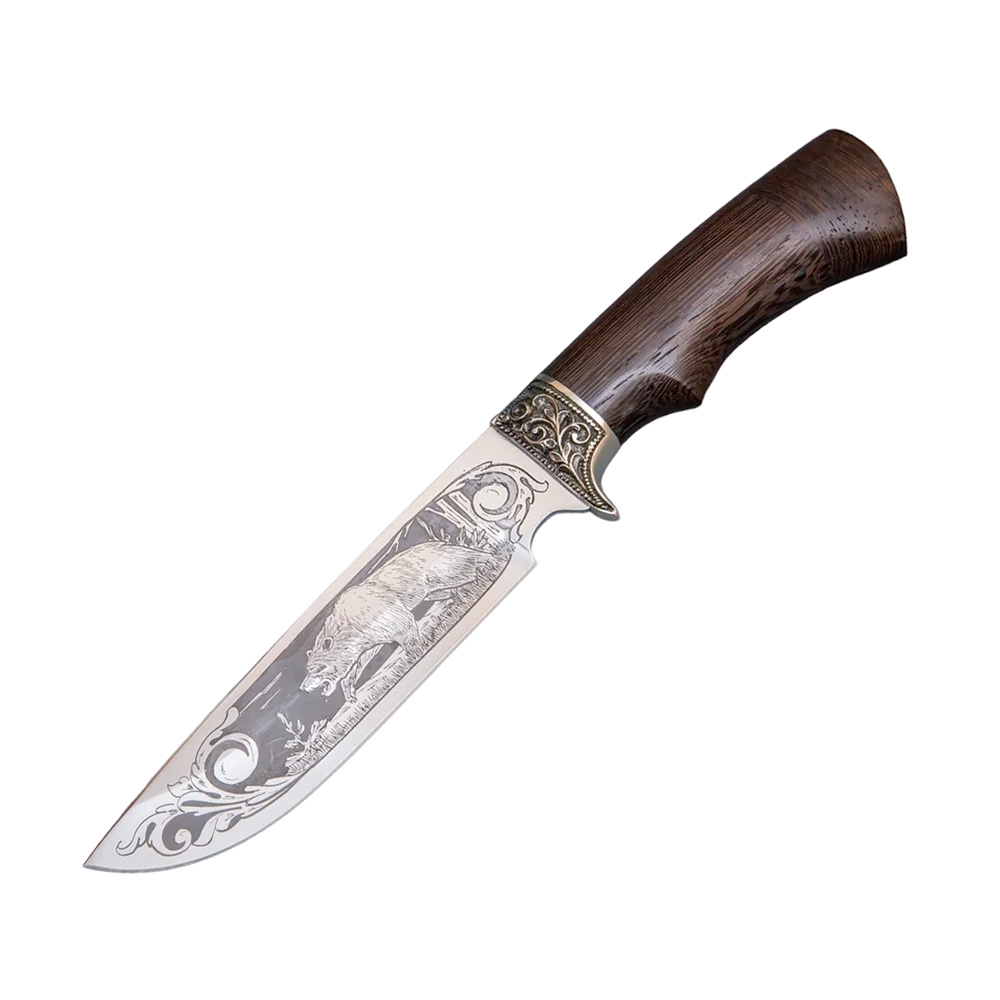 Нож "Лорд" кованая сталь 95х18, венге, литье, гравировка Семина