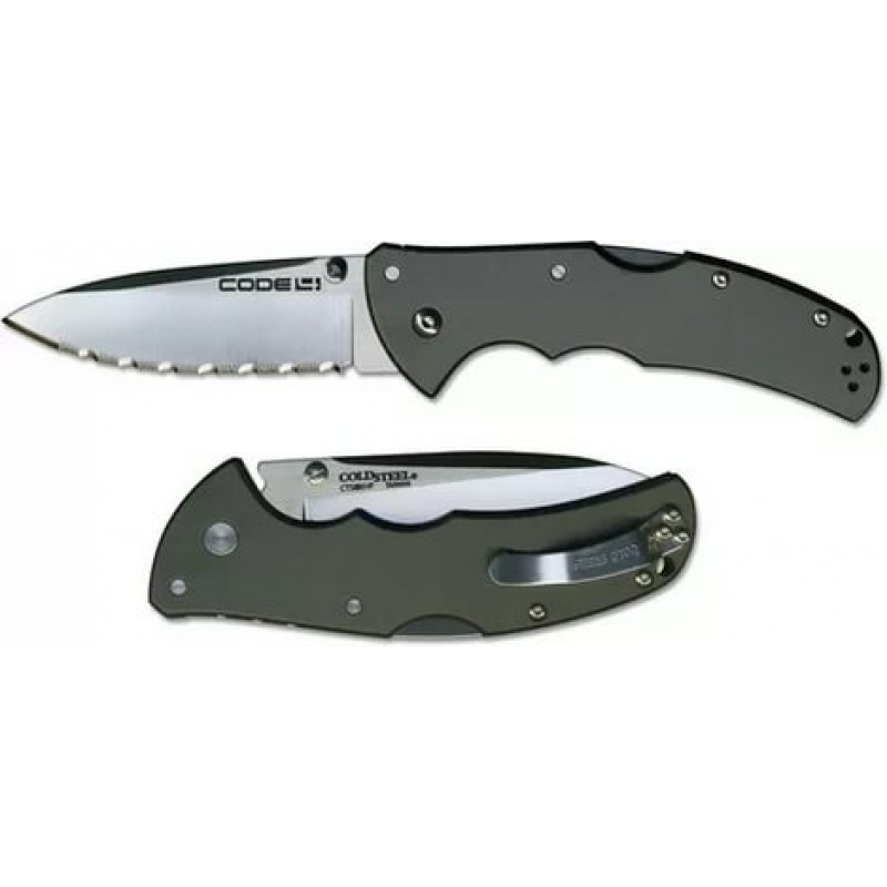 Нож Cold Steel "Code 4" складной, Carpenter CTS, серрейтор