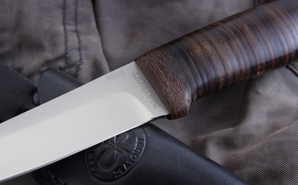 Нож АиР "Ганза" кожа, AUS-8, Златоуст