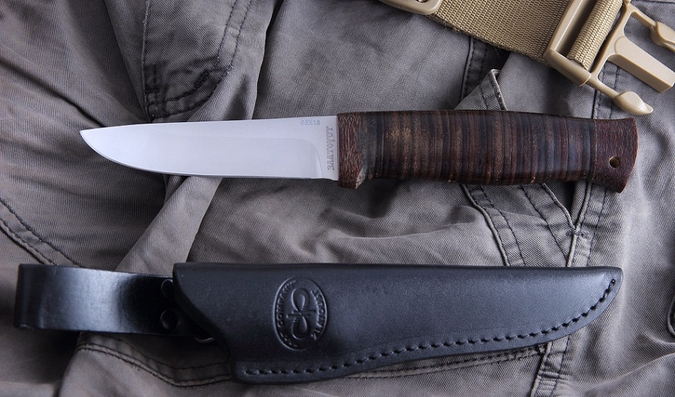 Нож АиР "Ганза" кожа, AUS-8, Златоуст