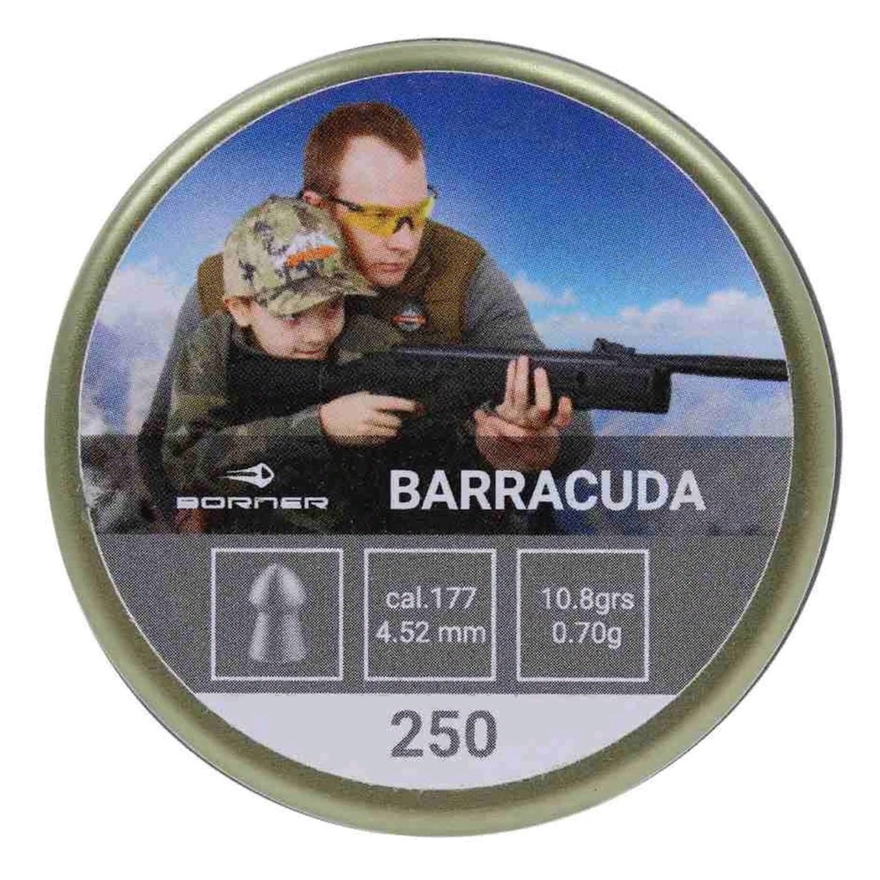 Пули пневматические Borner "Barracuda" 0,7 грамм, 4,5 мм (250 шт)