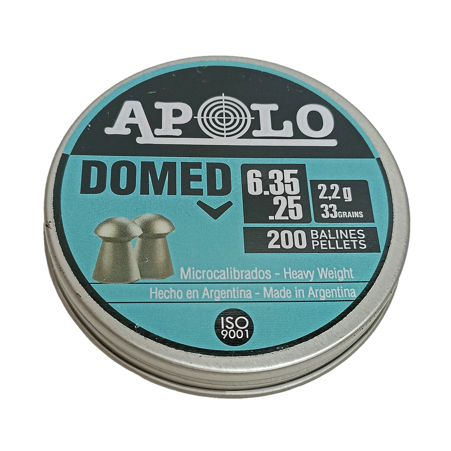 Пули пневматические APOLO "Domed" калибр 6.35, вес 2,2 г, 200 шт.
