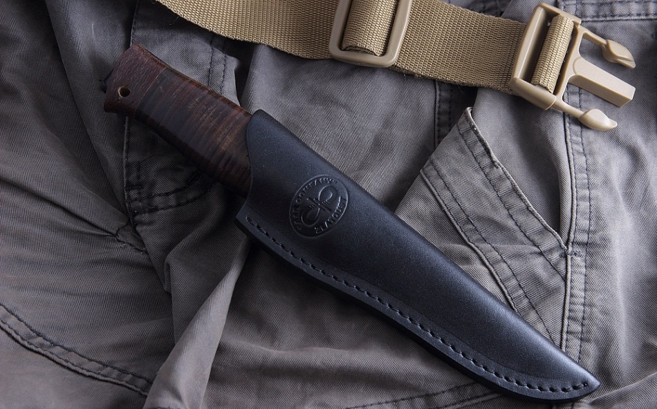 Нож АиР "Ганза" кожа, AUS-8, Златоуст