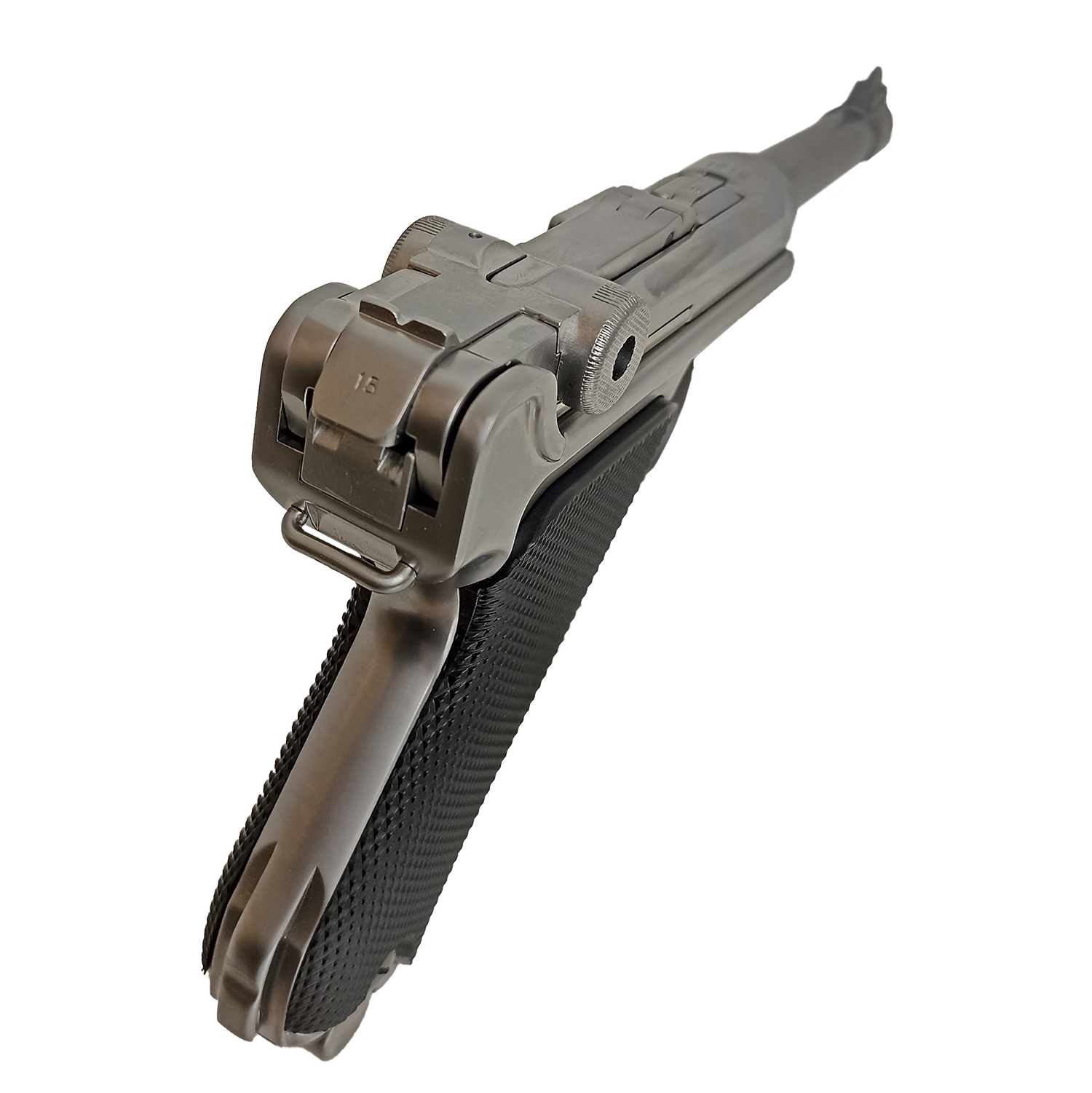 Пистолет страйкбольный (WE) P-08 4", металл, хромированный, GP401S, WE-P004 / WE-040