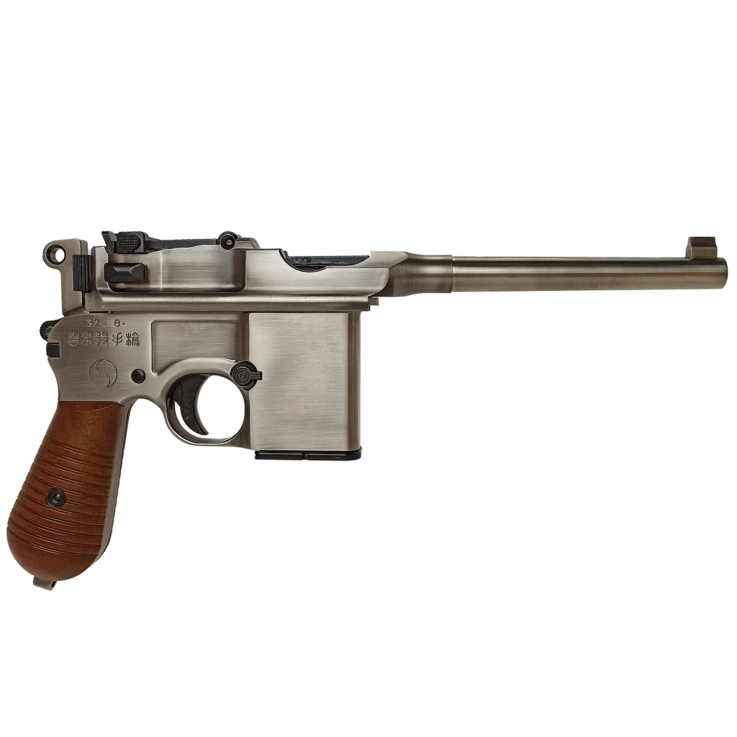 Пистолет страйкбольный (WE) Mauser 712, SILVER, металл, короткий магазин, WE-712-SV