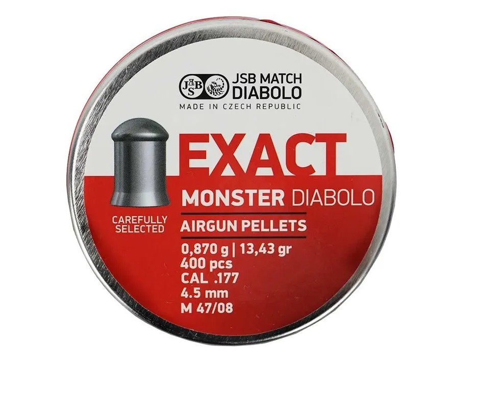 Пули пневматические "JSB Exact Monster Diablo", калибр 4,52 мм, 0,87гр (400 штук)