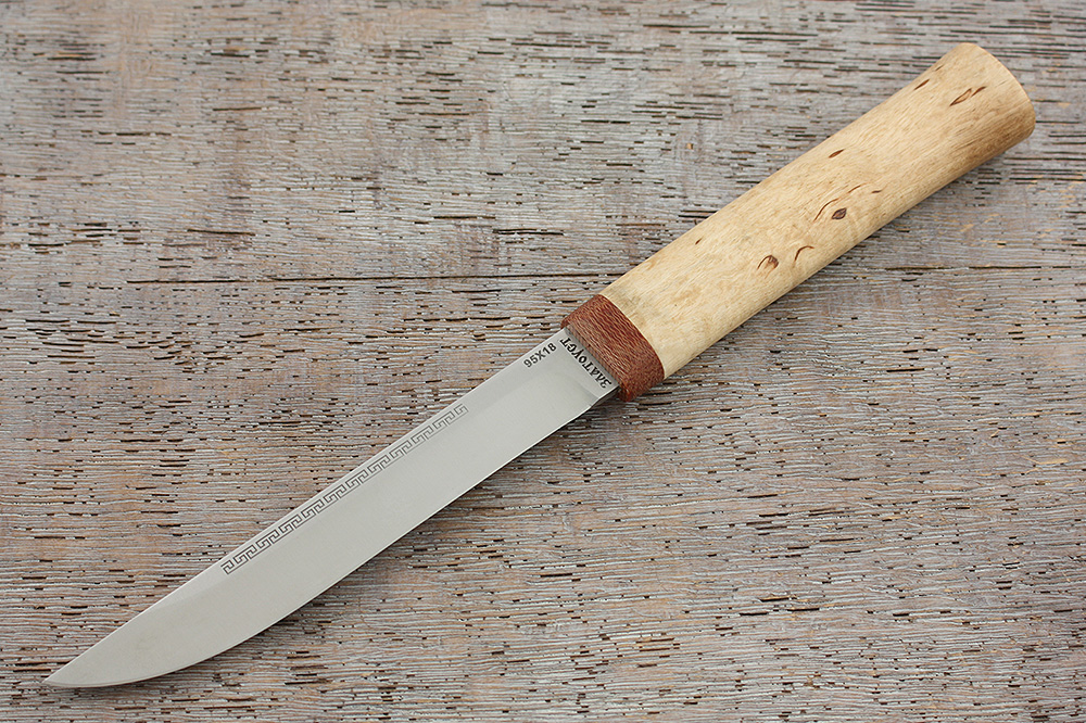 Нож АиР "Бурятский малый" карельская береза, 95х18, Златоуст