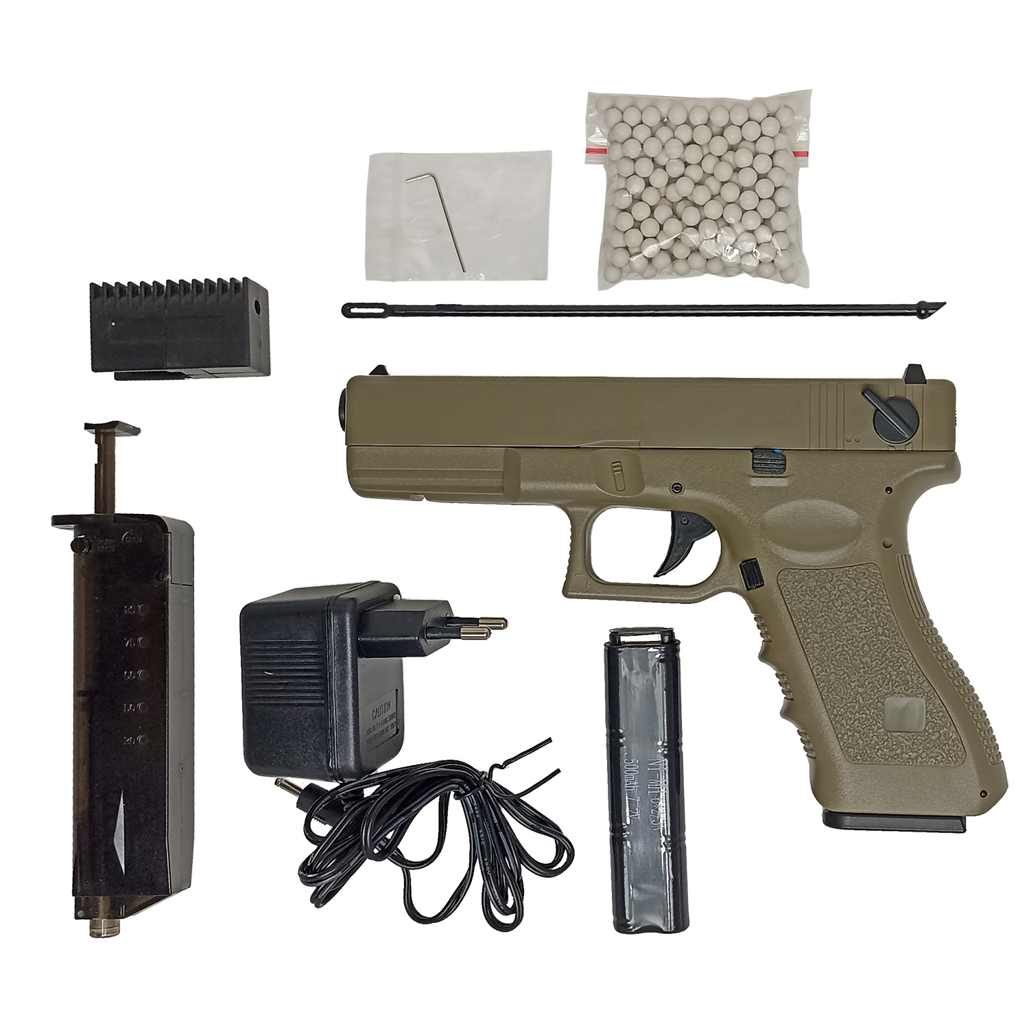 Пистолет страйкбольный (Cyma) CM030(TN) Glock 18C TAN