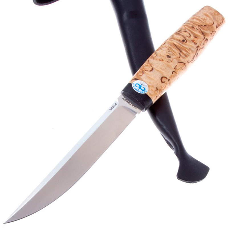 Нож "Финка Сканди" карельская береза, 95х18 Златоуст