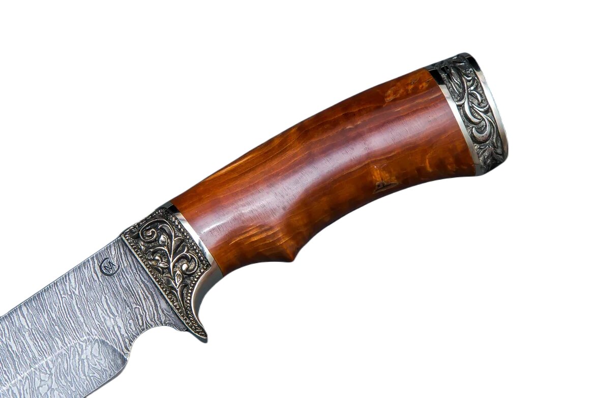 Нож "Лорд" дамасская сталь, литье, стабилизированная карельская береза Семина