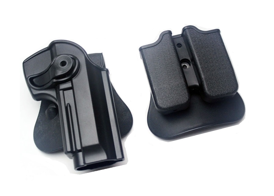 Кобура пластиковая с подсумками Beretta M92 Black код WS21572B