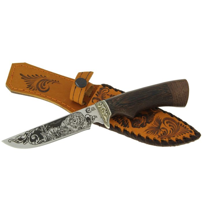 Нож Семина "Пластун" кованая сталь 95х18, венге, литье, гравировка