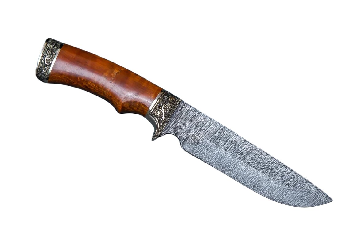 Нож "Лорд" дамасская сталь, литье, стабилизированная карельская береза Семина