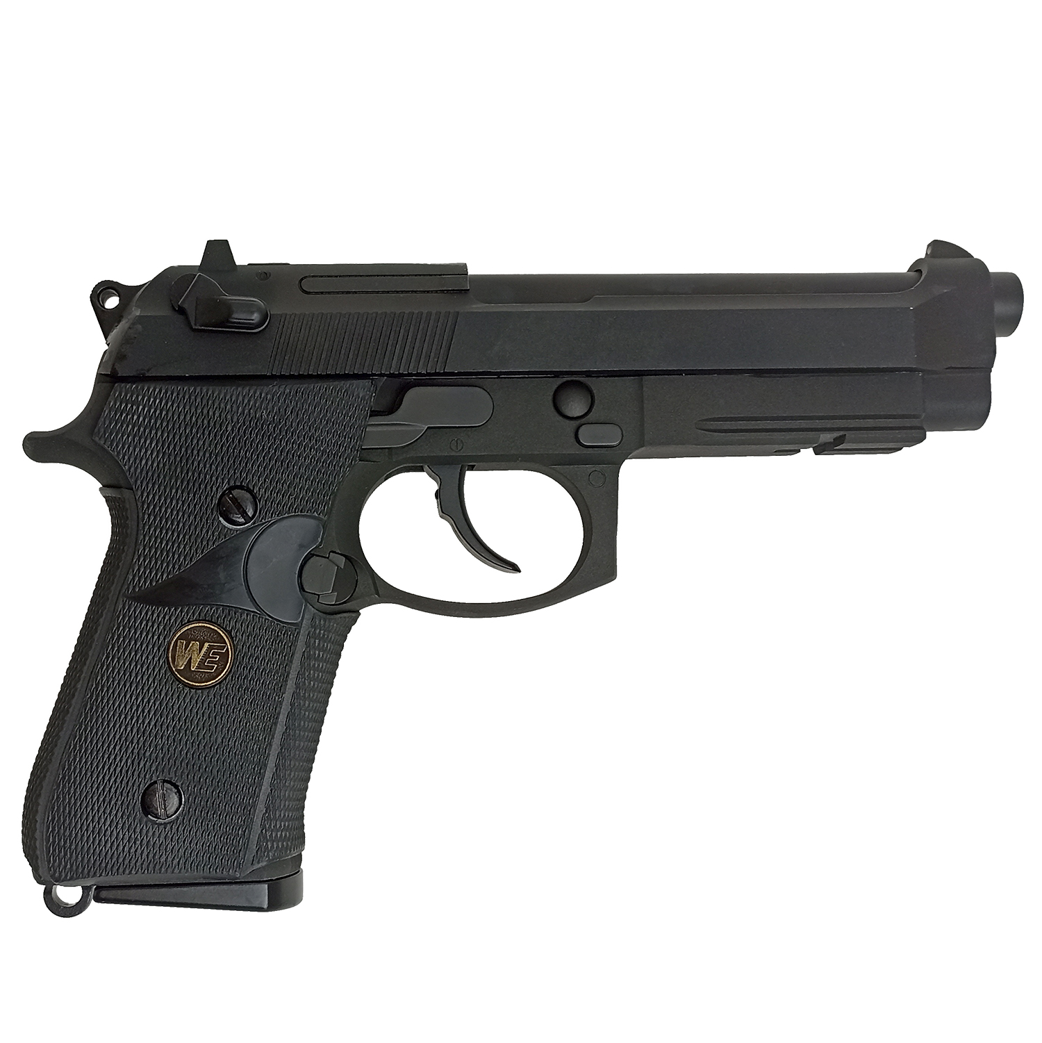 Пистолет страйкбольный WE Beretta M9A1, черный, рельса, WE-M008