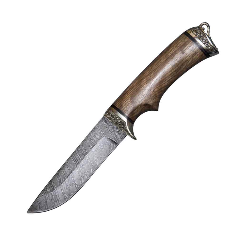 Нож "Егерь" дамасская сталь, литье,орех, (кап) Семина