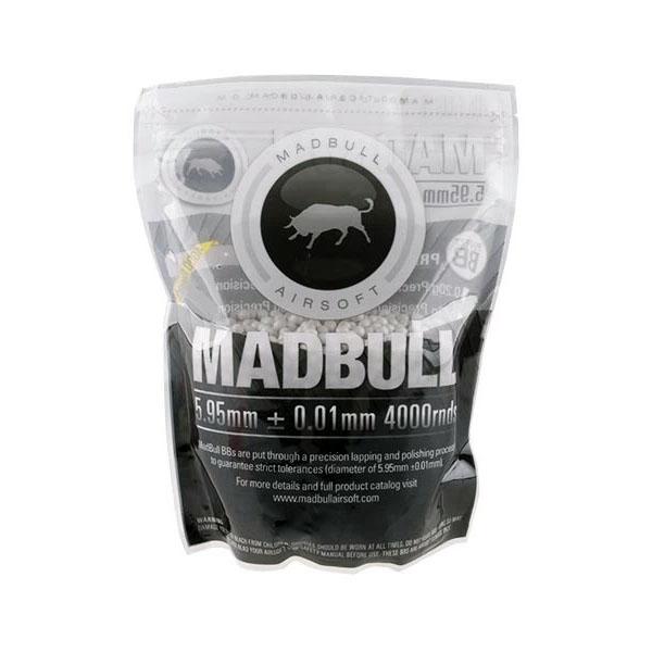 Шарики Mad Bull 0,20 белые (4000 шт, пакет)