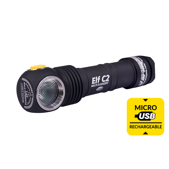 Фонарь налобный Armytek Elf C2 XP-L USB Теплый (Серебро)