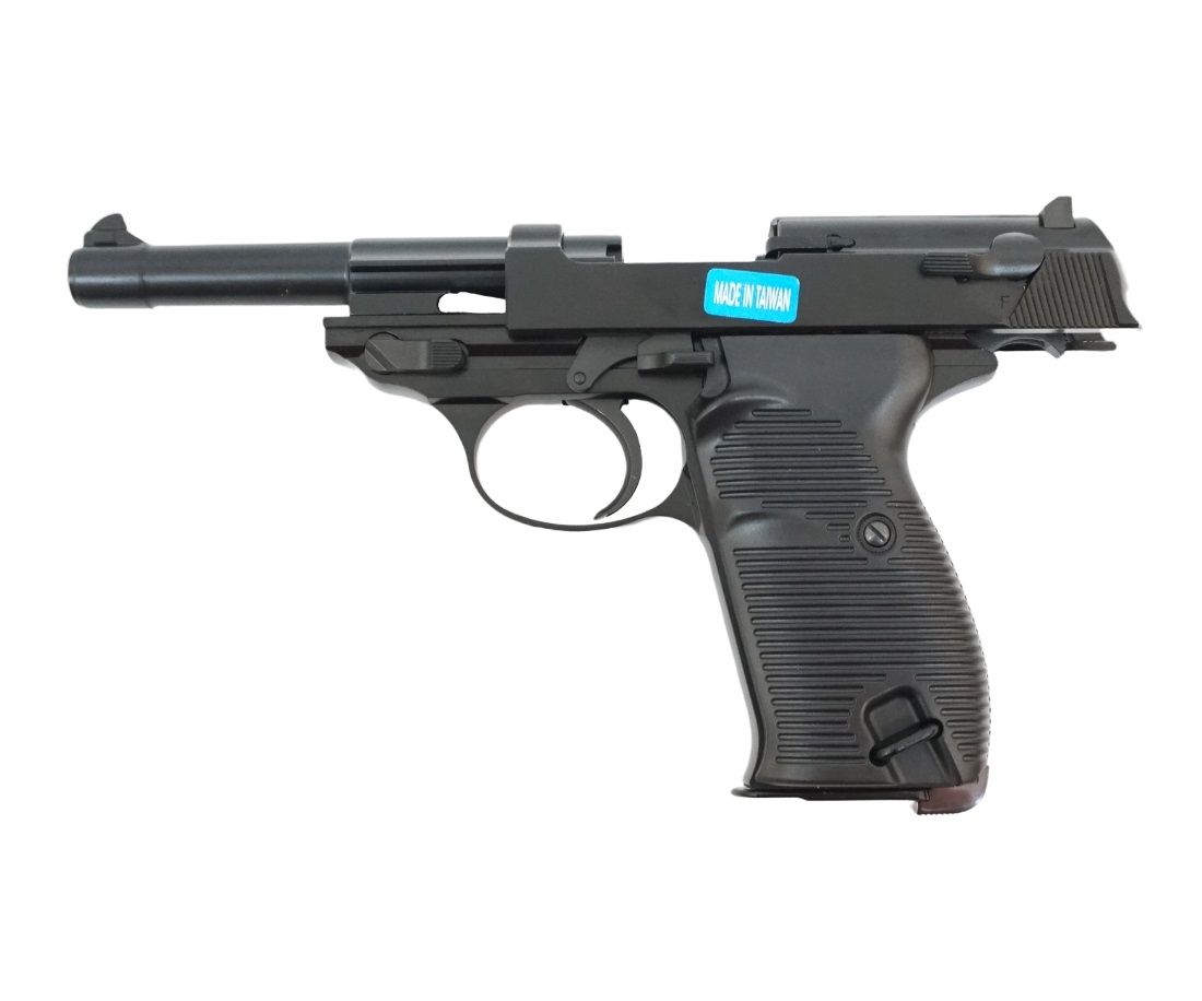 Страйкбольный пистолет (WE) WALTHER P38 GBB черный, металл, WE-P010LBOX-BK