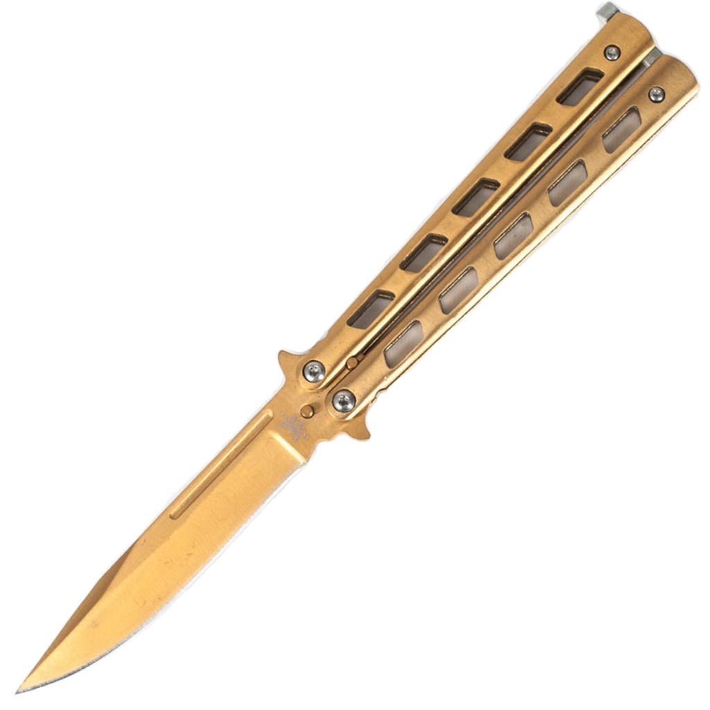 Нож балисонг JL 18 RD "Бабочка" реплика Benchmade Gold