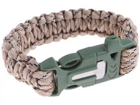 Браслет паракордовый с огнивом (Geoline Survival) Desert camo