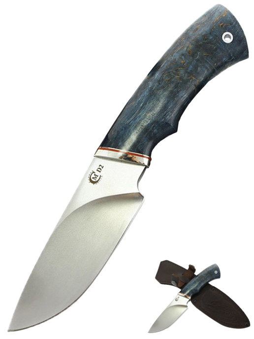 Нож "Разделочный" ст.D2, мельхиор, стаб. кар. бер., Семина