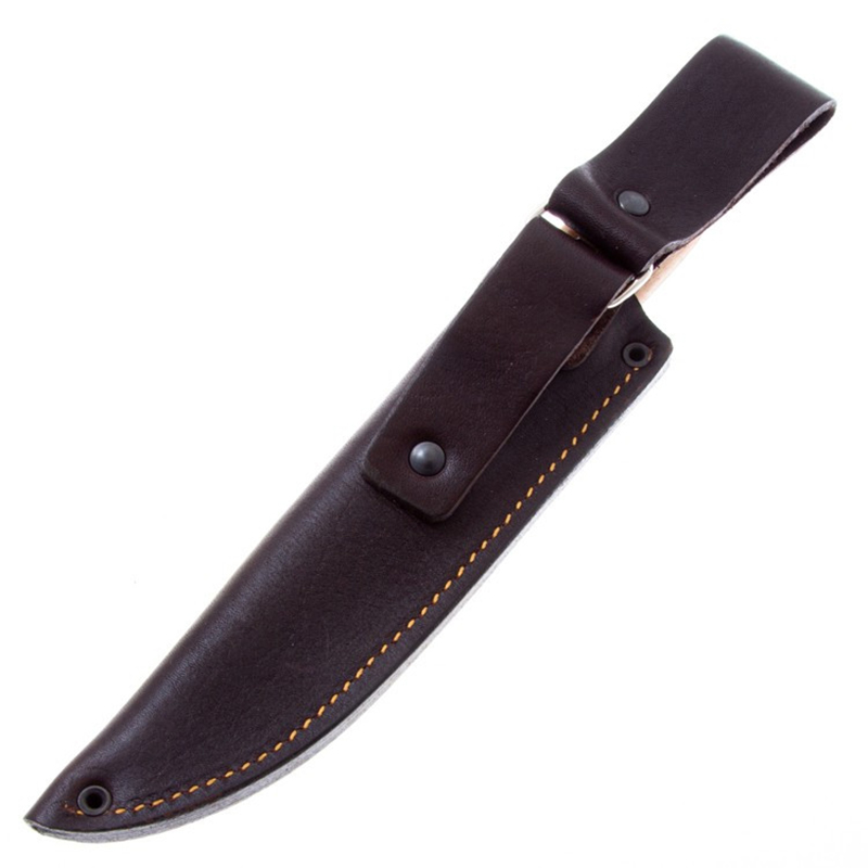 Нож Colada AUS-10Co SW (Stonewash, деревянная рукоять, кожаный чехол)