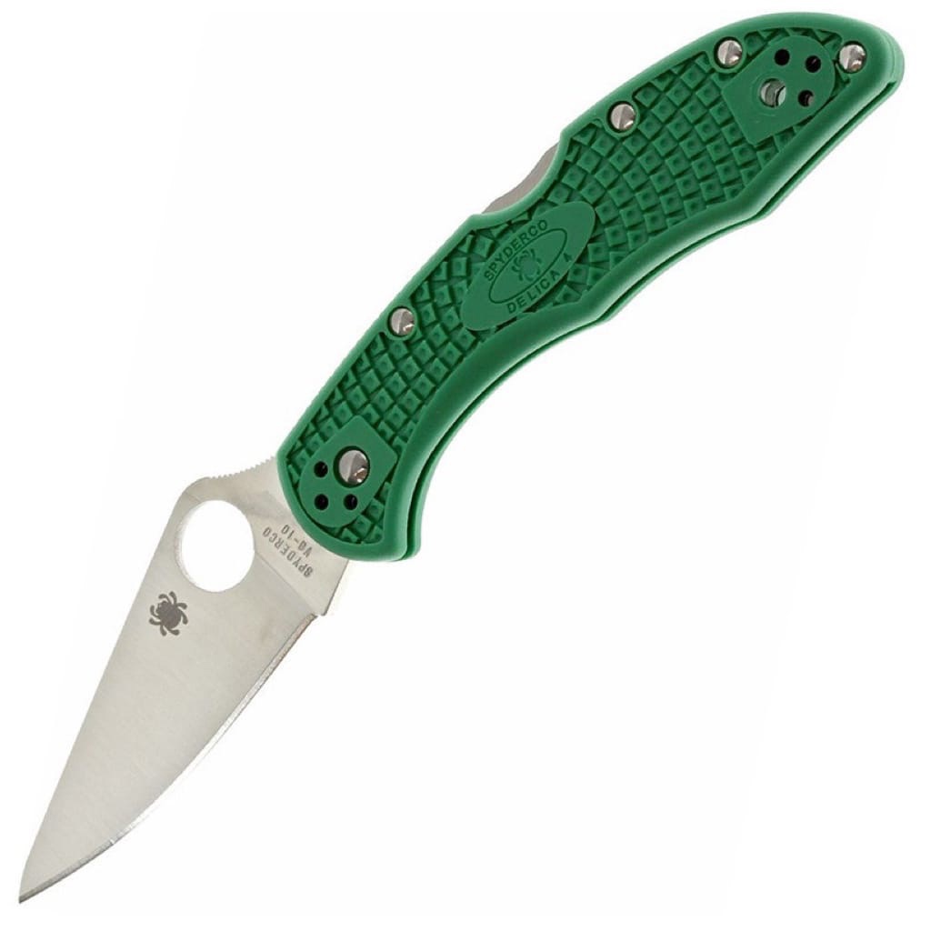 Нож Spyderco Delica Flat Ground Green 11FPGR 