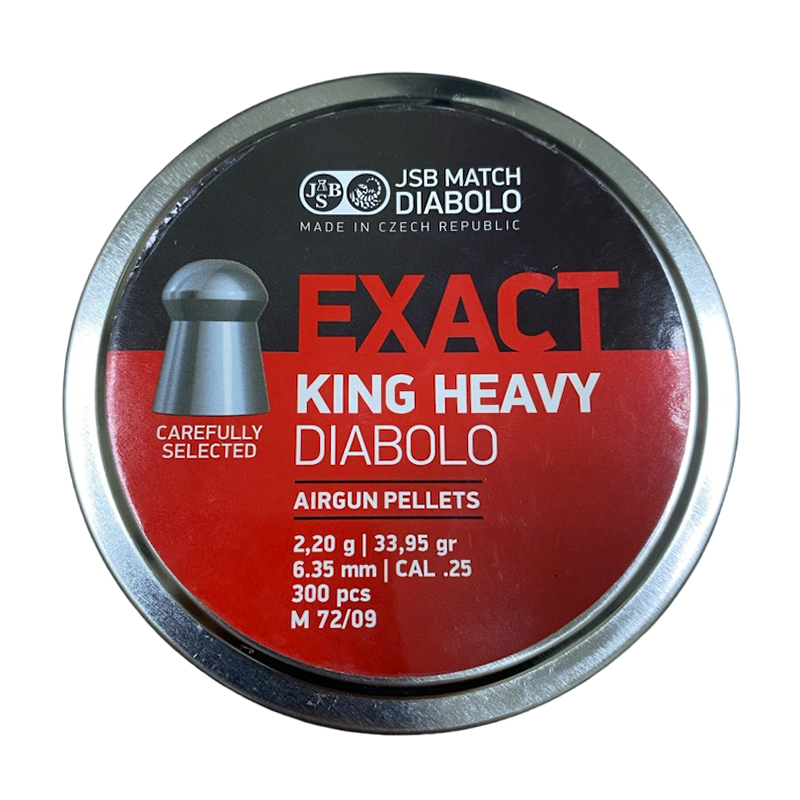 Пули пневматические JSB "Exact King Heavy" калибр 6,35 мм, вес 2,2 грамм (300 шт)