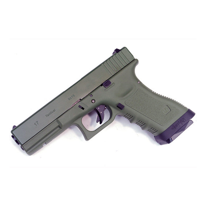 Пистолет страйкбольный (WE) Glock-17 ranger green WE-G001A-OD