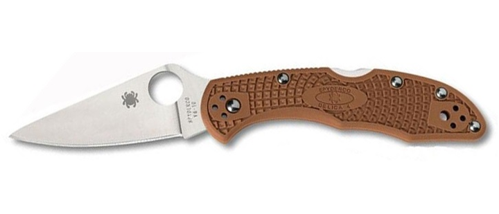 Нож Spyderco Delica Flat Ground Brown C11FPBN