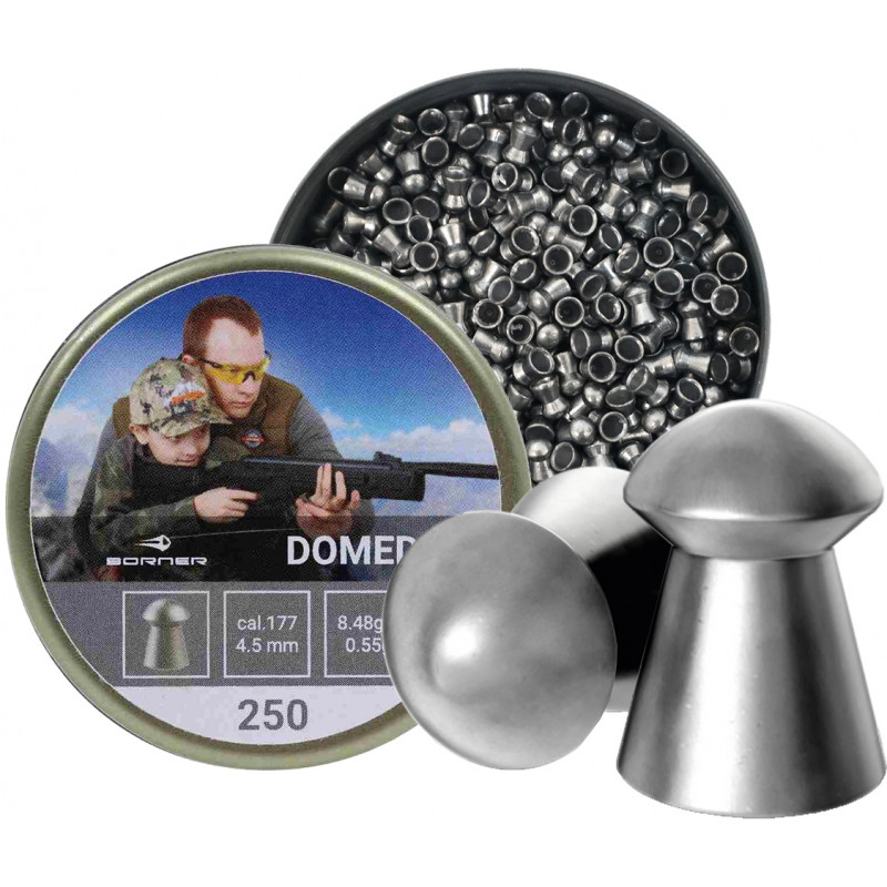 Пули пневматические "Borner Domed"  калибр 4,5 мм (250 штук) 0,55 гр.