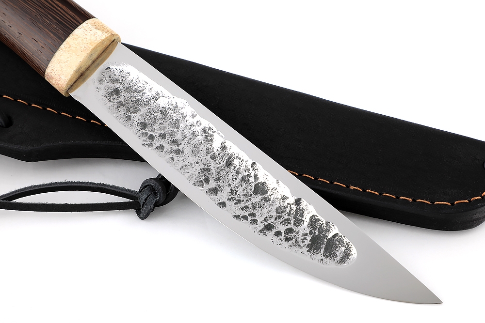 Нож Семина "Якутский большой", сталь Х12МФ, кованый дол, венге, ножны из дерева