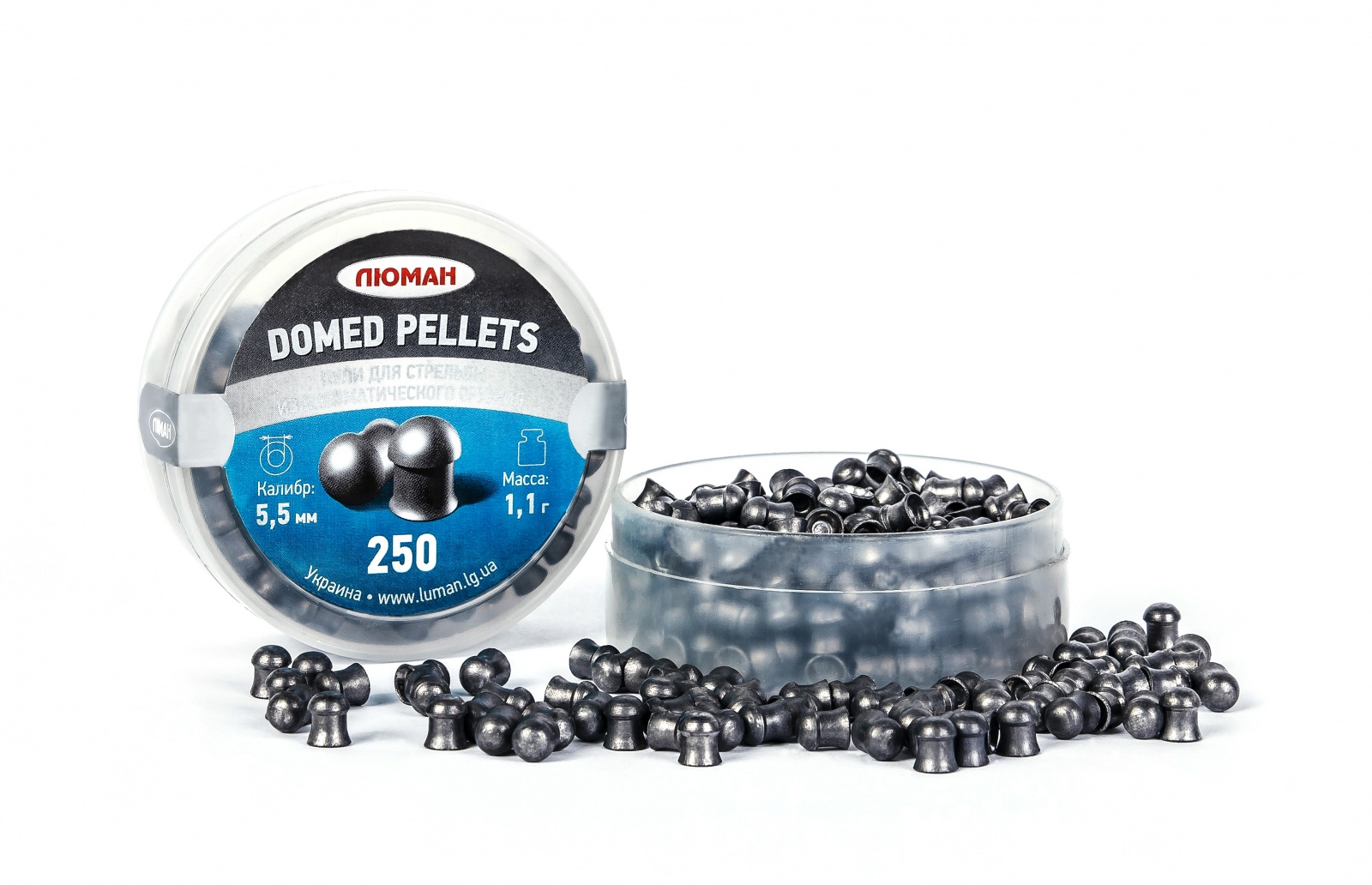 Пульки Люман Domed pellets, калибр 5,5 мм, вес 1,1 г, 250 шт