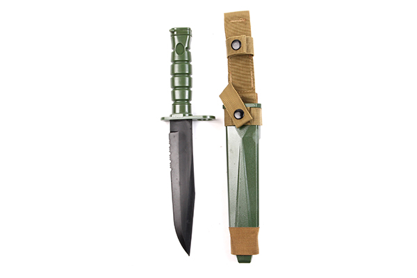 Нож тренировочный M10 для M16 (пластик/резина) с ножнами Green