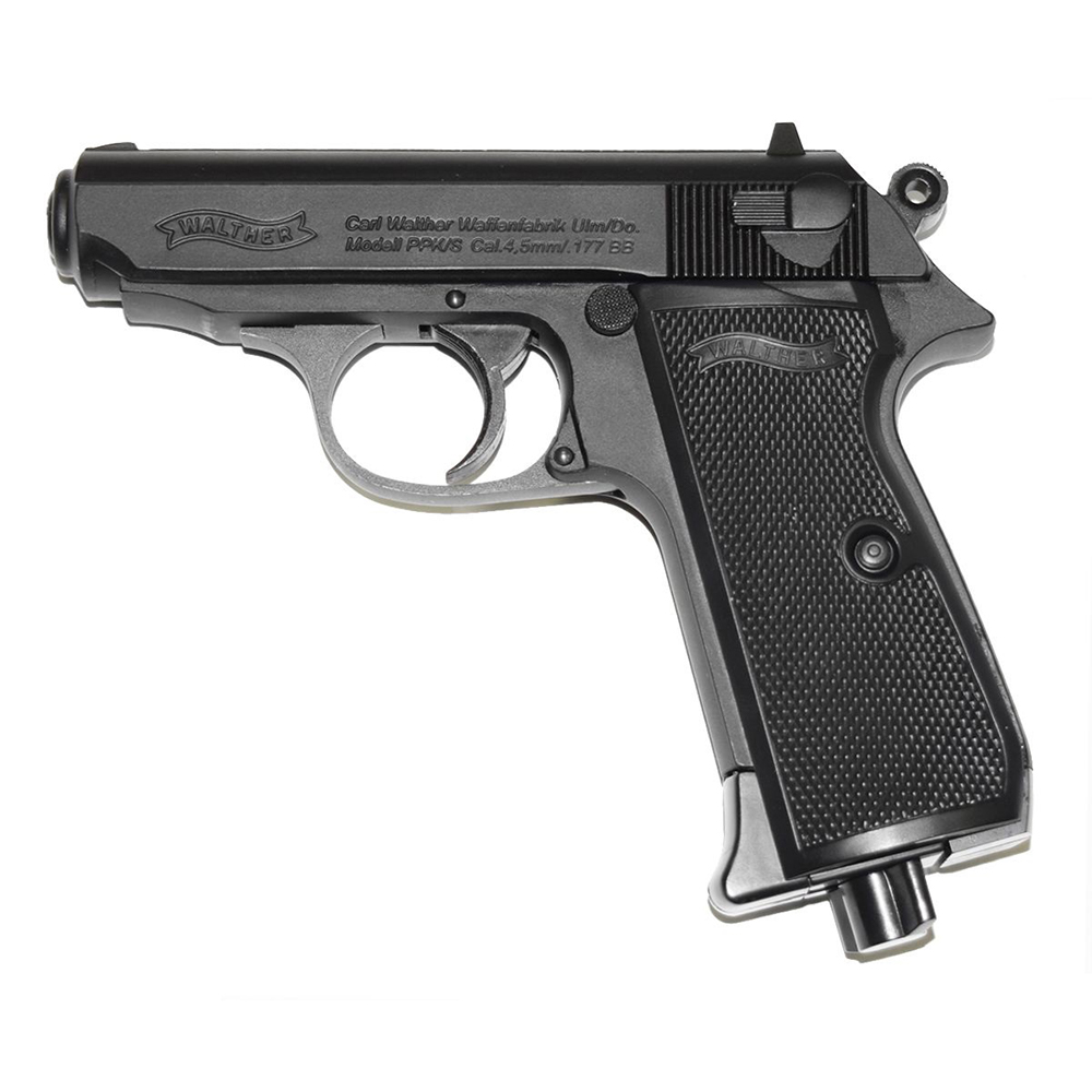 Пистолет пневматический Umarex Walther PPK\S сплав, черный, BlowBack