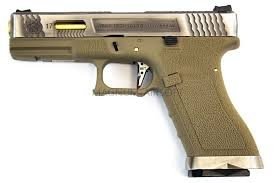 Пистолет страйкбольный (WE) Glock-17 G-Force хромированый ствол WE-G001WET-6