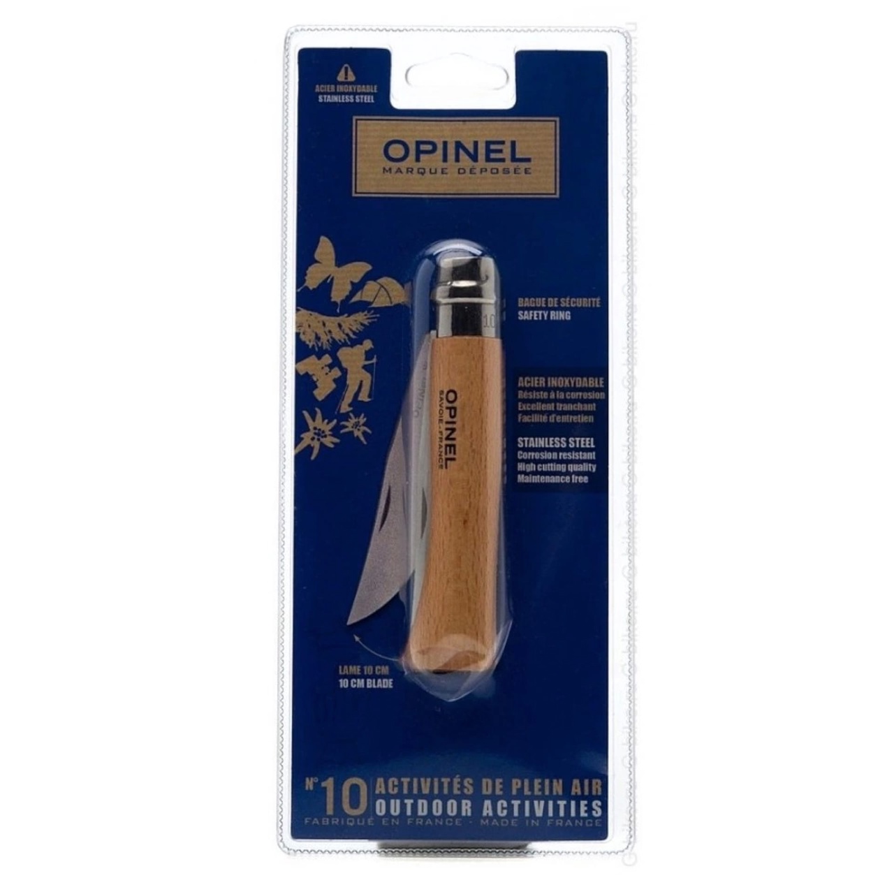 Нож Opinel №10 VRI в блистере (001255)