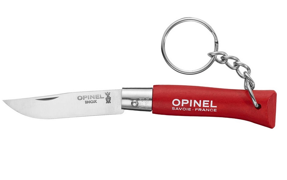 Нож Opinel № 4 VRI брелок, граб, красный