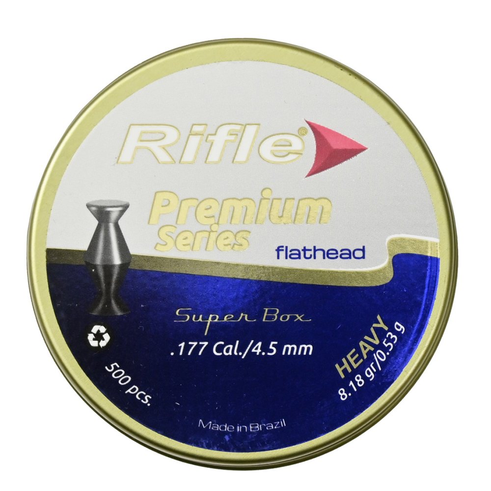 Пули пневматические RIFLE Premium Series Flathead Heavy 4,5 мм., 0,53 грамм (500 шт.)