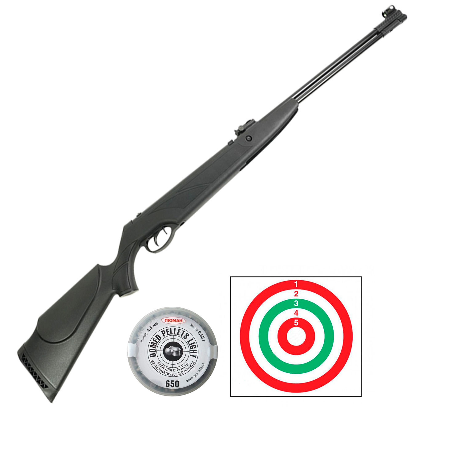 Винтовка пневматическая EKOL MAJOR-F ES 450 Black (комплект)