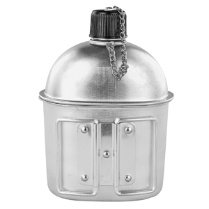 Армейская алюминиевая фляжка в чехле+котелок, 850 мл + 600 мл