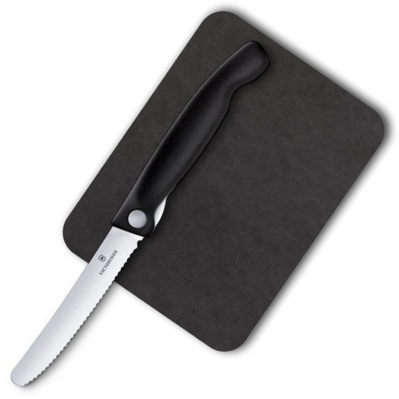 Набор Victorinox складной нож + доска, черный, 6.7191.F3