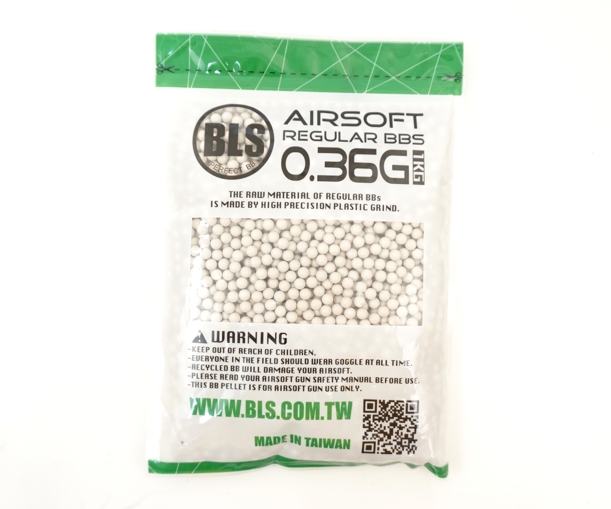 Шарики BLS 0,36 (1000 шт, белые, пакет) Taiwan 1KG-H36