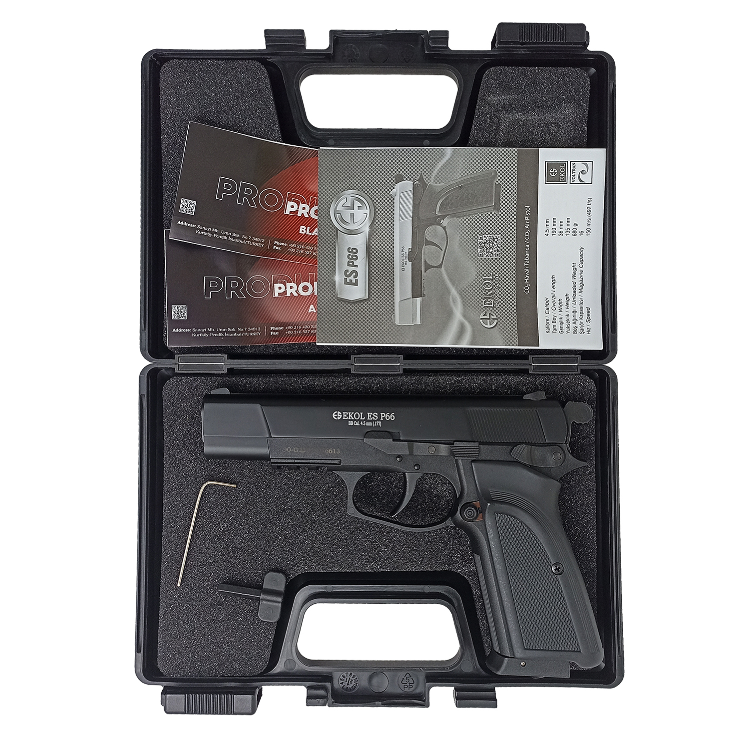 Пистолет пневматический EKOL ES P66 Black (металл) калибр 4,5 мм. 3 Дж.