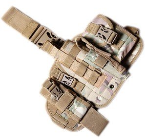 Кобура набедренная с платформой и подсумками molle AS-HL0028CP