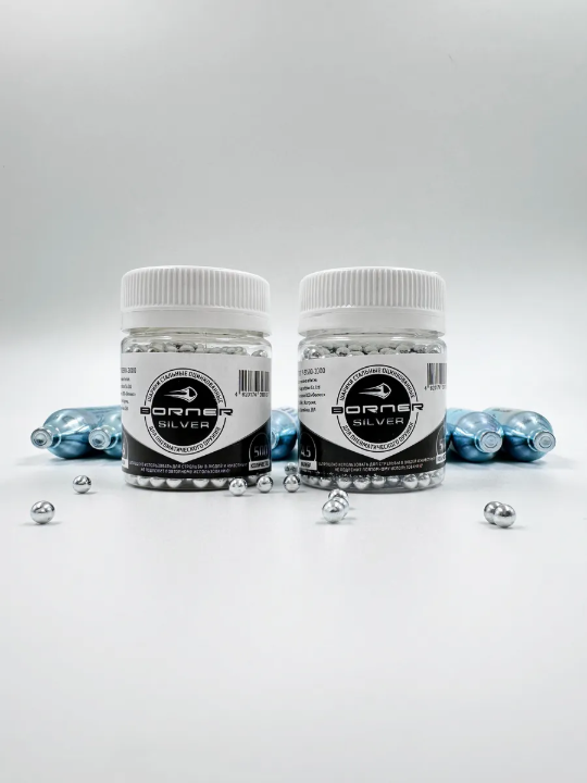 Набор: Баллончики CO2 Borner 10 шт. + Шарики оцинк. Borner 1000 шт.