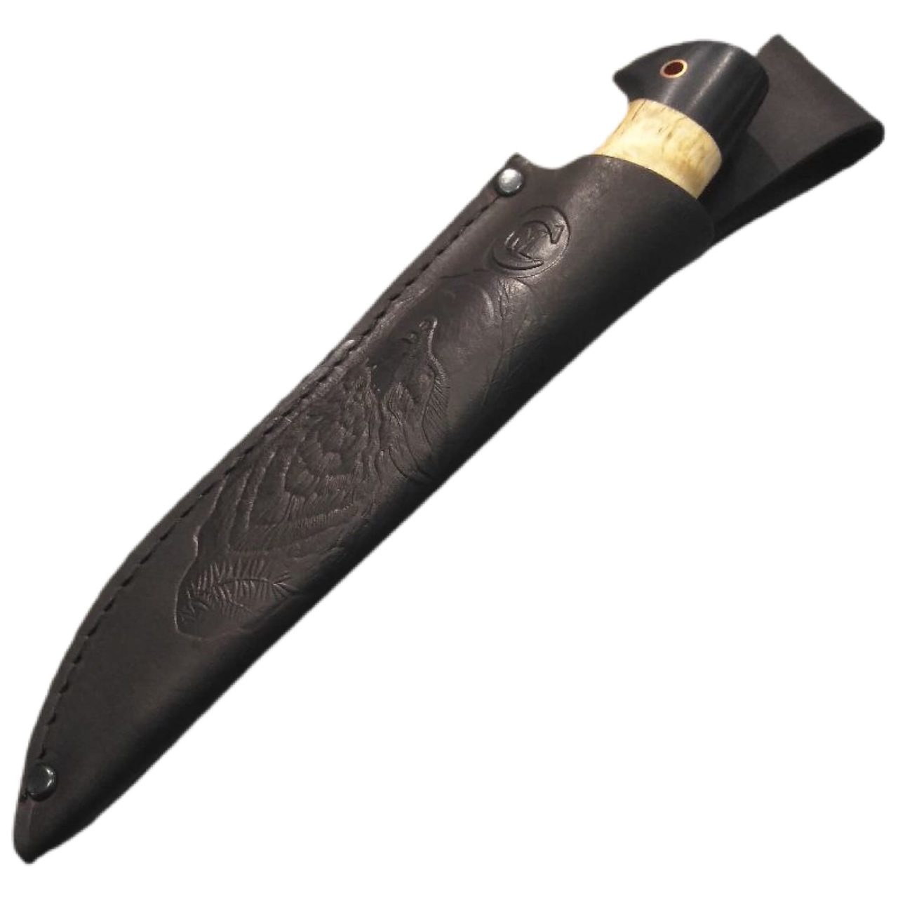 Нож "Сокол" (кованая сталь Х12МФ, рукоять карельская береза, граб) Семина