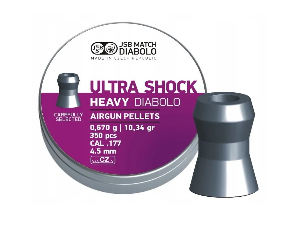 Пули пневматические "JSB Ultra Shock Heavy", калибр 4,5 мм, 0,67 гр. (350 шт)